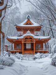 Fototapeta premium Natural views of Japanese cities with beautiful building structures and nature ai generated