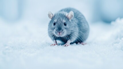 A Curious Rat in the Snow