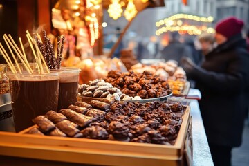Delicious Chocolate Treats at a Festive Market