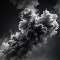 Dense, grey smoke wafting through a dark space with subtle texture effect, abstract, unknown