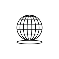 Globe Web Symbol Icon, Grid Vector Illustration,
