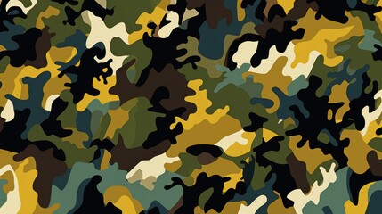 Fototapeta premium Camouflage vector art showcasing creative interpretations of traditional military patterns for fashion or digital design