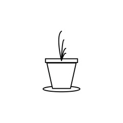 houseplant leaf line black icon