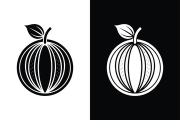 Honeydew Silhouette Icon. Perfect for Dessert and Fruit Illustrations