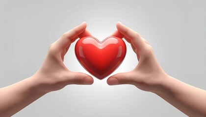 Fototapeta premium Man holding heart in hand and making hard key shop with background white 