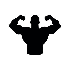 Fototapeta premium Bodybuilder icon man silhouette of a strong man icon body building muscles vector