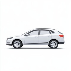 Fototapeta premium A side view of a modern white SUV, showcasing its sleek design, smooth lines, and stylish wheels.