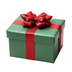 Fototapeta premium Gift box with red ribbon, transparent background