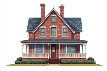 Victorian House with Detailed Brickwork and Windows