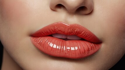 close up lips of woman