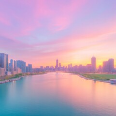 Fototapeta premium Chicago Cityscape at Sunrise.