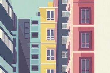 Obraz premium Art Deco Building Design with Bold Shapes and Colors
