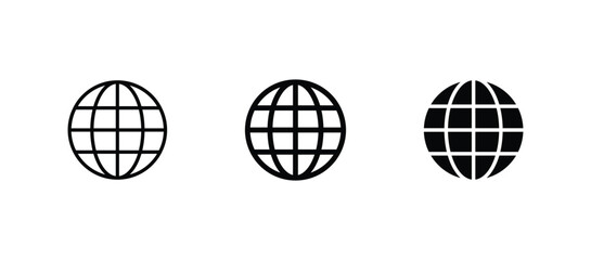 Globe Icon vector, Go to web symbol icon vector	