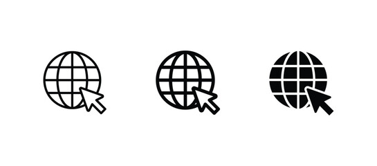 Globe Icon vector, Go to web symbol icon vector	