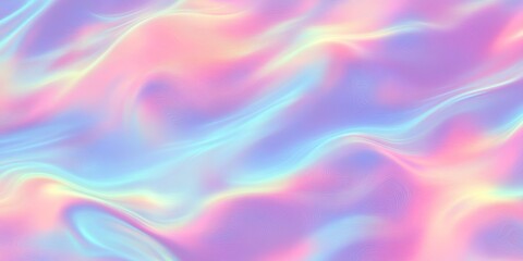 Obraz premium Iridescent Holographic Pastel Rainbow Swirl Abstract Background Texture Pattern