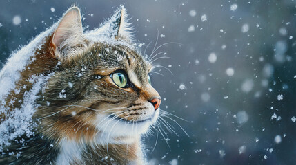 great cat in the snow