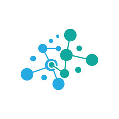 Neuron logo design template flat vector