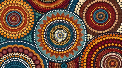 A colorful abstract painting with a blue circle in the middle