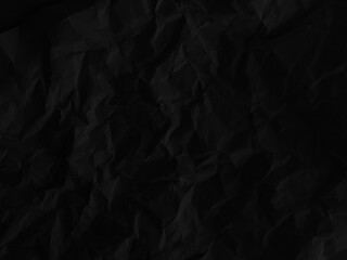 Wrinkled paper black background abstract wall crease grey vintage wallpaper rough floor pattern material surface page elegant retro space crumpled package cardboard backdrop recycling environment.