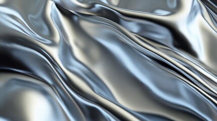 Silver Fabric Drapes, Elegant & Smooth Texture, Luxury Design, Reflective Surface, Shimmering Waves, Abstract Art, Smooth Waves,  Reflective, Gleaming, Modern,  Sophisticated