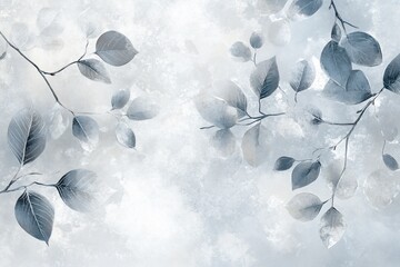 Exquisite Silver Leaves and Flowers in Dreamy Watercolor Design