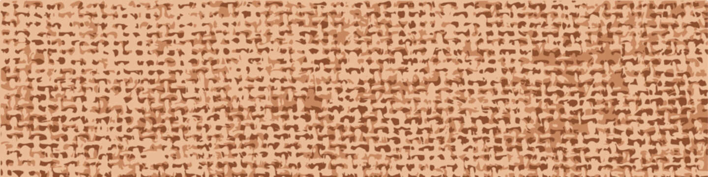 Abstract burlap texture wide wallpaper, 4:1 ratio. Vector illustration.