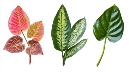 Obraz premium Diverse Leaf Collection: Isolated on White Background