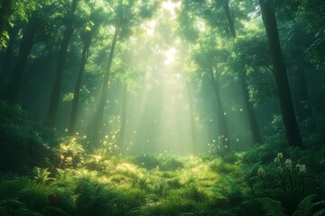 Obraz premium Enchanting Sunlit Forest Path