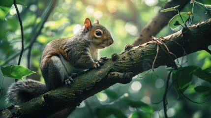 Obraz premium Squirrel on a Branch