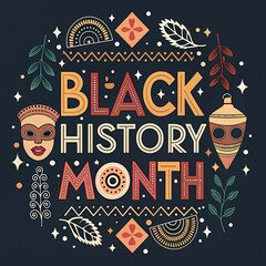 Black history month celebrate Abstract Illustration Design with graphic elements