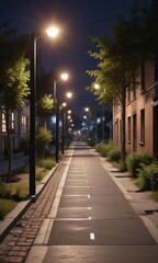 Solar-Powered Streetlights with Pedestrian Pathway, sustainable lighting solutions, renewable energy, eco friendly streets