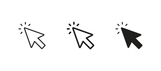 cursor icon vector. cursor arrow Click icon set	