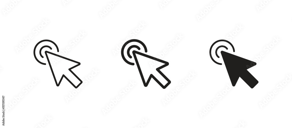 Poster cursor icon vector. cursor arrow click icon set