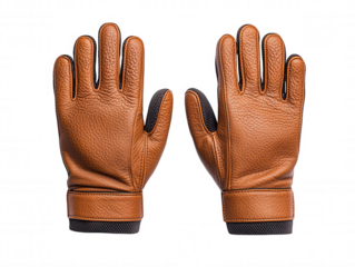 Leather Work Gloves Product Shot, Brown Gloves Profile View, Fashion Retail Display