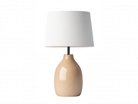 Mid Century Classic Table Lamp Design in Beige and White