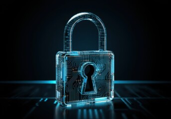 Businessman protecting personal data by Lock icon of cyber security Cybersecurity and privacy concepts to protect data and encryption, secure internet network security technology