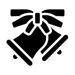 Bell with Ribbon Bow Solid Icon