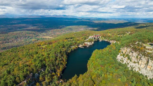 Aerial Hyperlapse of Mohonk Mountain Lake