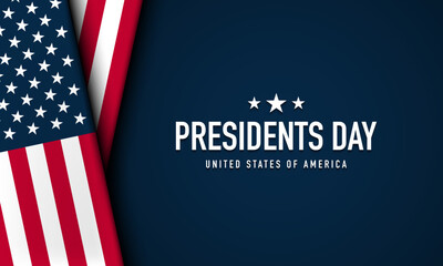 Presidents Day Background Design with American Flag.
