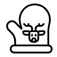 Christmas Gloves Line Icon
