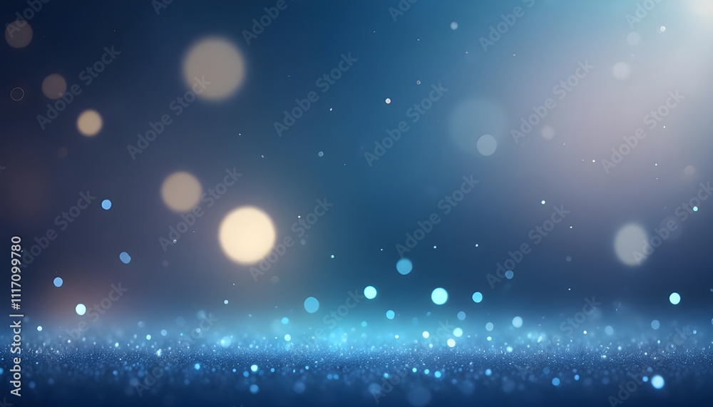 Aufkleber A dreamy abstract background featuring blue glowing particles and soft bokeh effects, creating a serene and futuristic ambiance