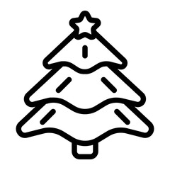Christmas Tree Line Icon