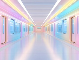 Fototapeta premium Pastel Train Interior.
