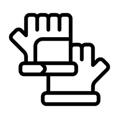 Climbing Gloves Line Icon