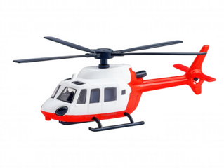Red Remote Control Helicopter #21 With Vertical Takeoff Capability And Single Seat Pilot In Dark Background