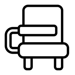 Desk and Chair Line Icon