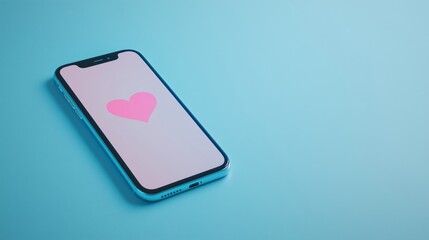 Heart Symbol on Smartphone Screen in Minimalist Design