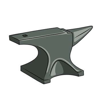 recommend clip art: Black iron anvil isolated on beige
