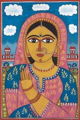 Acrylic wall painting illustration image.