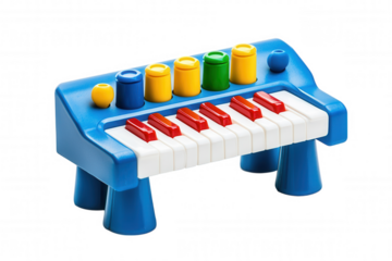 Vibrant Plastic Toy Keyboard with Colorful Controls & Musical Effects Pedals